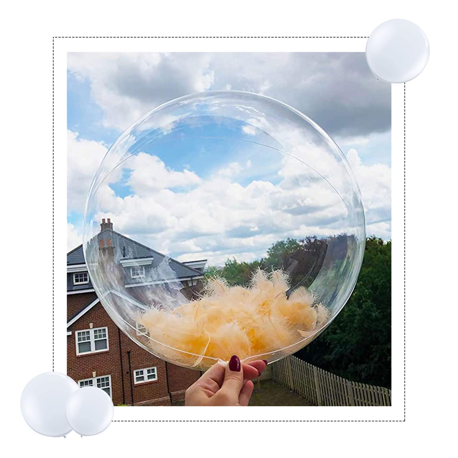 16 Stück Bobo Ballons 24 Zoll, Transparent – Wiederverwendbare Bubble Ballons Für Party-Deko