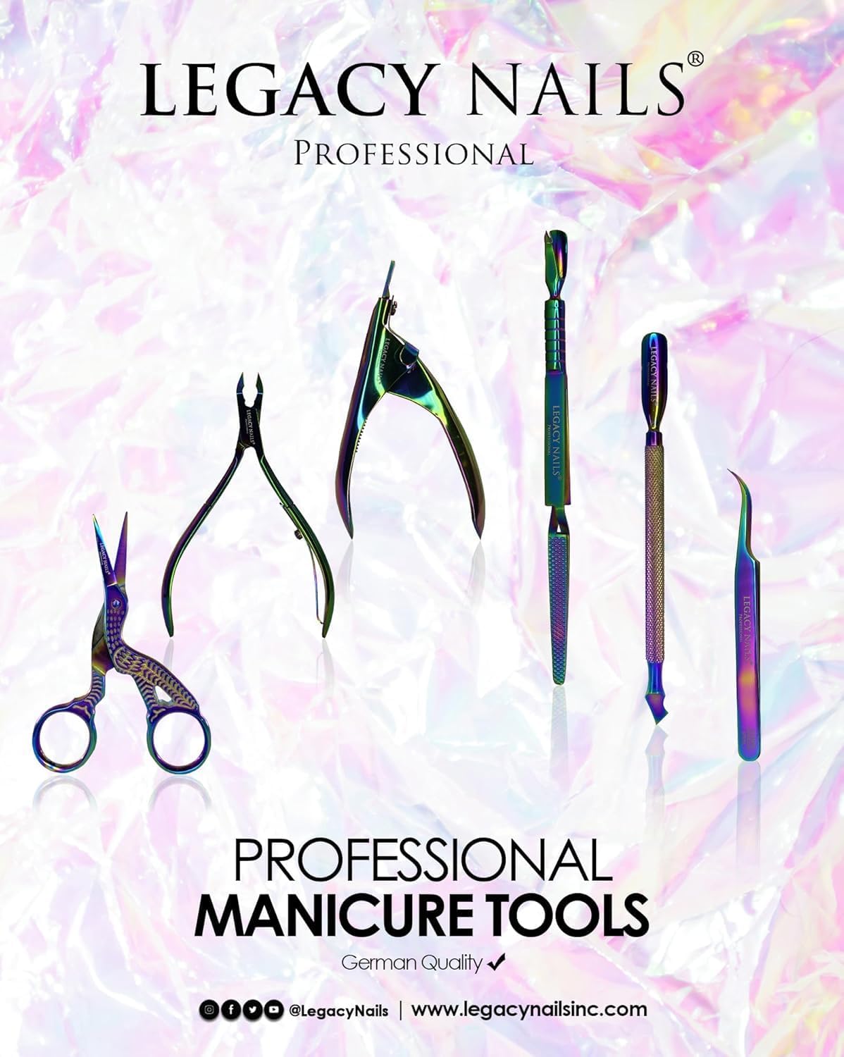 Professional MULTICOLOR NAIL PUSHER 2-IN-1 Cuticle Pusher, Stainless Steel, Premium for Manicure and Pedicure
