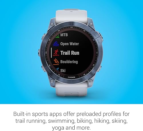 Miniatura 6 de Garmin Fenix 7X Sapphire Solar, reloj inteligente de aventura, con capacidad de carga solar, reloj GPS resistente para exteriores, pantalla táctil,