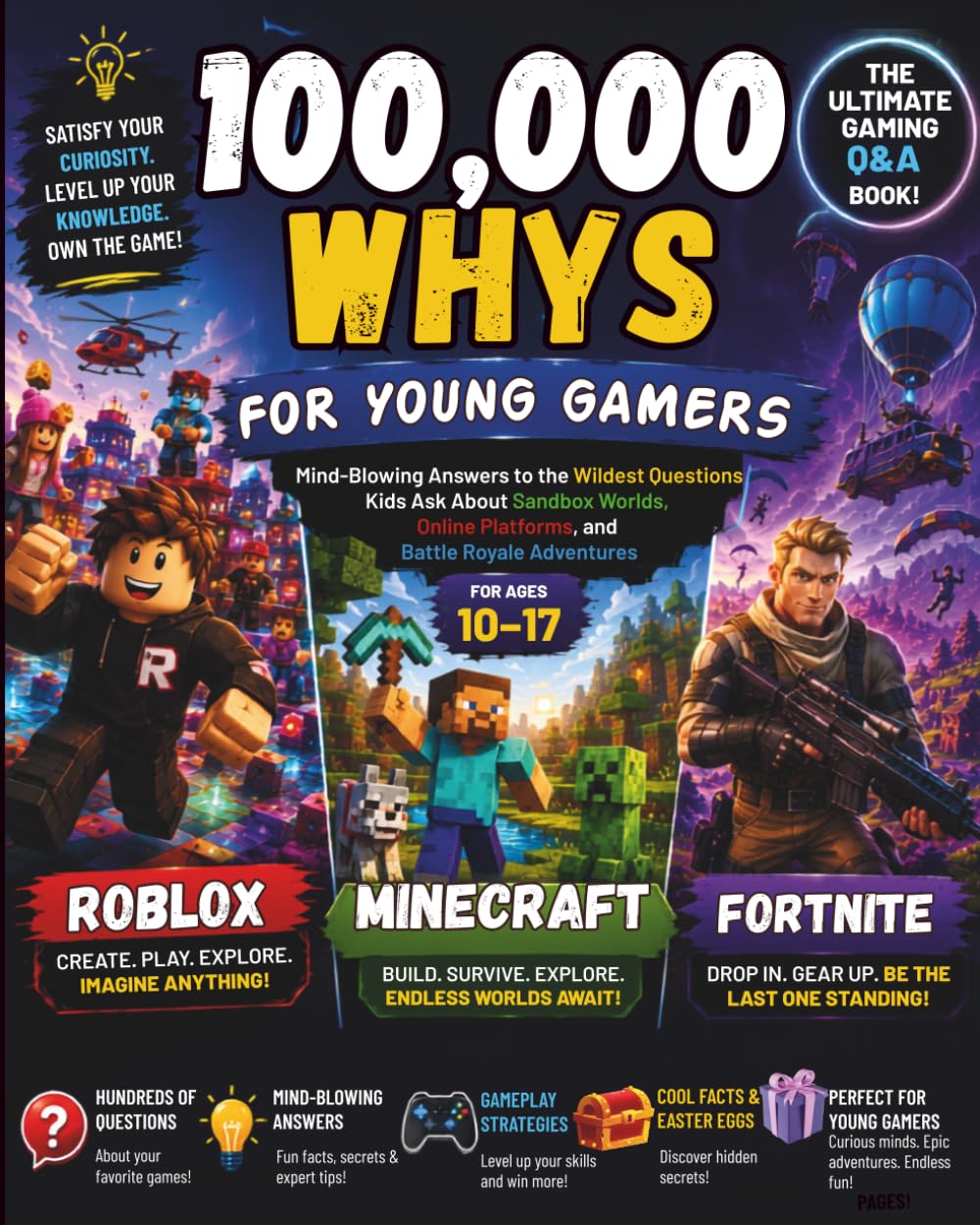 100,000 WHYS FOR YOUNG GAMERS: Mind-Blowing Answers to the Wildest Questions Kids Ask About Sandbox Worlds, Online Platforms, and Battle Royale Adventures For Ages 10–17