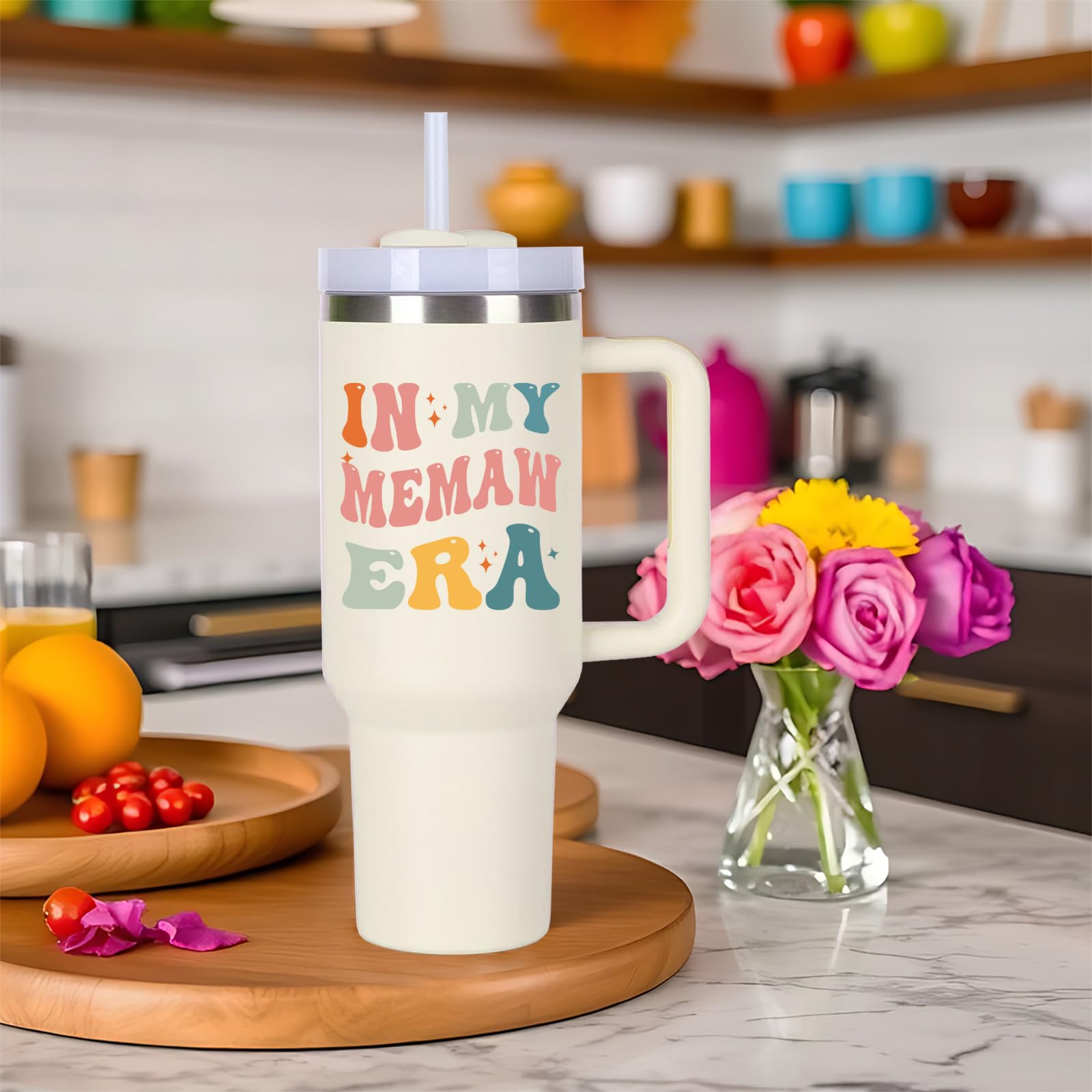 Memaw Cup Tumblers Gifts.40oz In My Memaw Era Tumbler with Handle.Memaw Gift.Memaw Cups.Memaw Tumbler.40oz Birthday Christmas Mothers Day Gifts for Memaw.