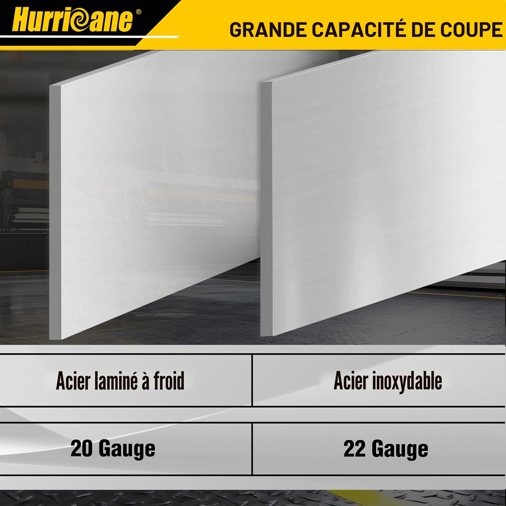 HURRICANE Lot de 3 Cisaille à métaux pour l'aviation, cisailles aviation Coupe, 254mm, acier au chrome vanadium, à droite, à gauche et droite