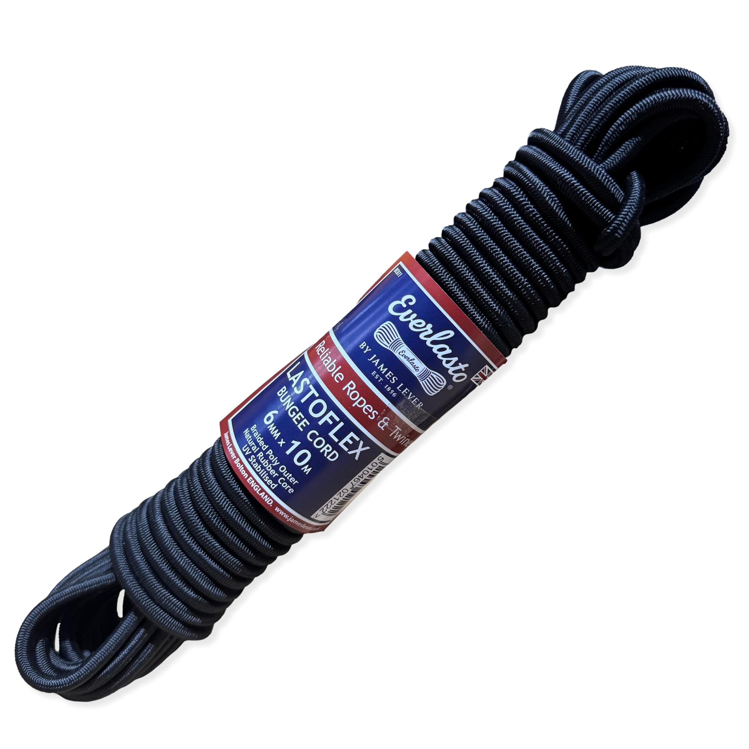 Everlasto Black 'Lastoflex' Bungee Cord 6Mm X 10M
