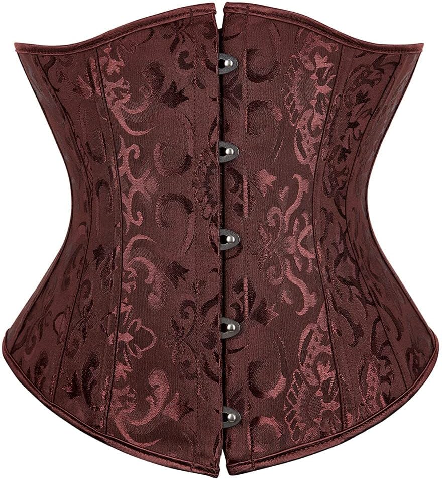 Hengzhifeng Women's Gothic Embroidery Lace Up Boned Underbust Corsets Top Plus Size