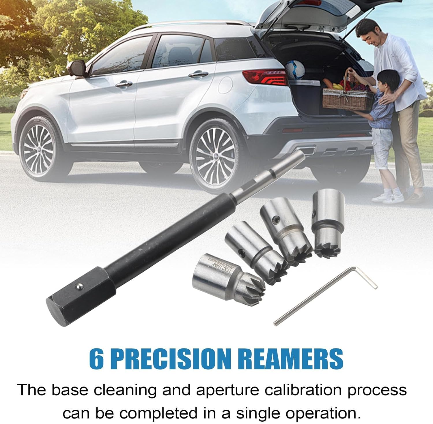 Injector Cleaner Kit - Injector Seat Cleaning Set, Multifunctional Set Of 6 Reamers, Precision Engine Maintenance Tool | Garage Service Use For Marine Motorcycle Lawnmower Racing Mechanic Repair Tasks