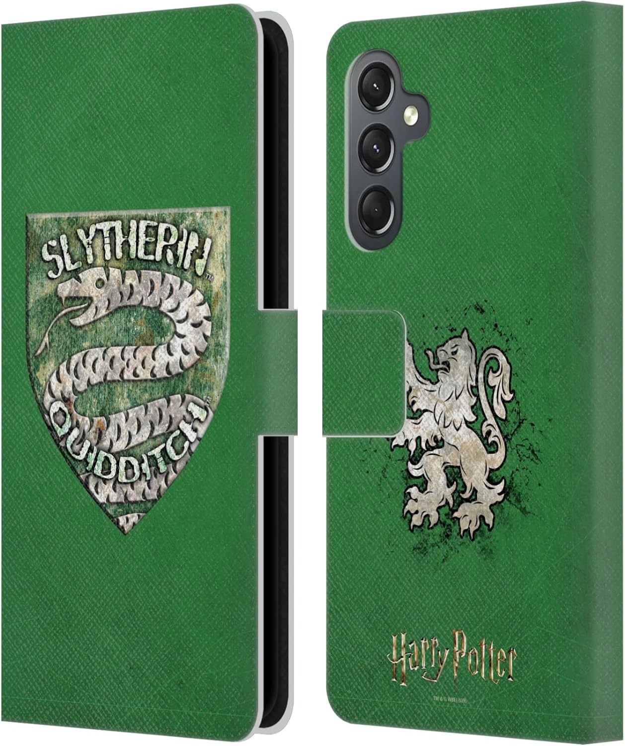 Head Case Designs Officially Licensed Harry Potter Slytherin Quidditch Badge Prisoner of Azkaban V Leather Wallet Case Compatible with Samsung Galaxy A25 5G
