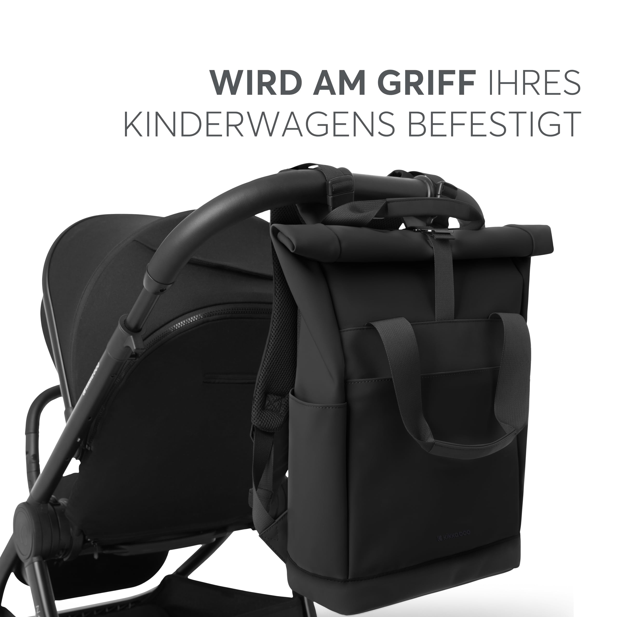 kikka boo CERISE Wickelrucksack, Mommy Bag, Kinderwagenbefestigungen, Große Kapazität, Tragbare Wickelunterlage, Thermotasche, Wasserfeste Tasche, Mehrzwecktasche