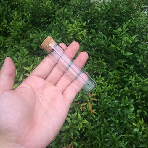 Miniatura 7 de 0.866x3.543 in 22CC Botellas transparentes de vidrio vacías con tapón de corcho, frascos de vidrio, frascos de envasado, 24 unidades (24, 0.7 fl oz)