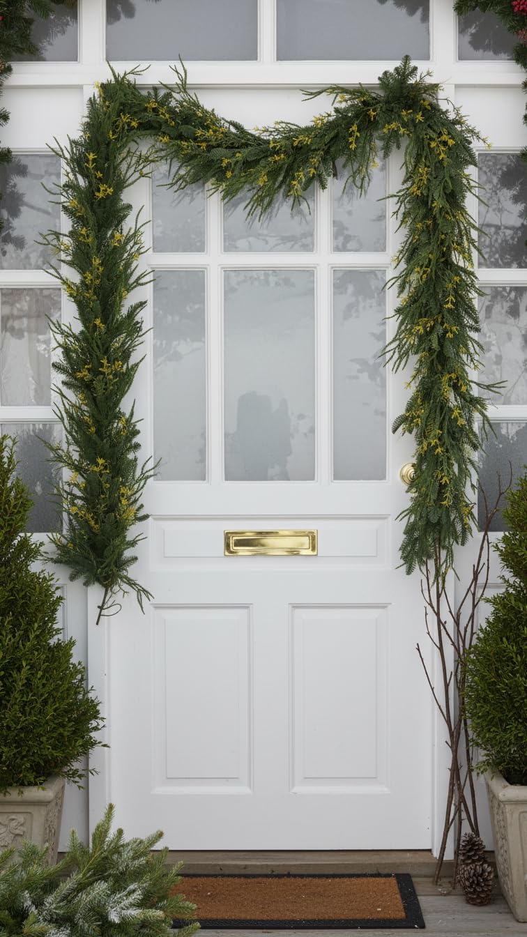 9ft Handmade Christmas Garland,Artificial Cypress Cedar Pine Needles Greenery Seasonal Garland for Christmas Fireplace Winter Holiday Indoor Outdoor Decoration - Image 6