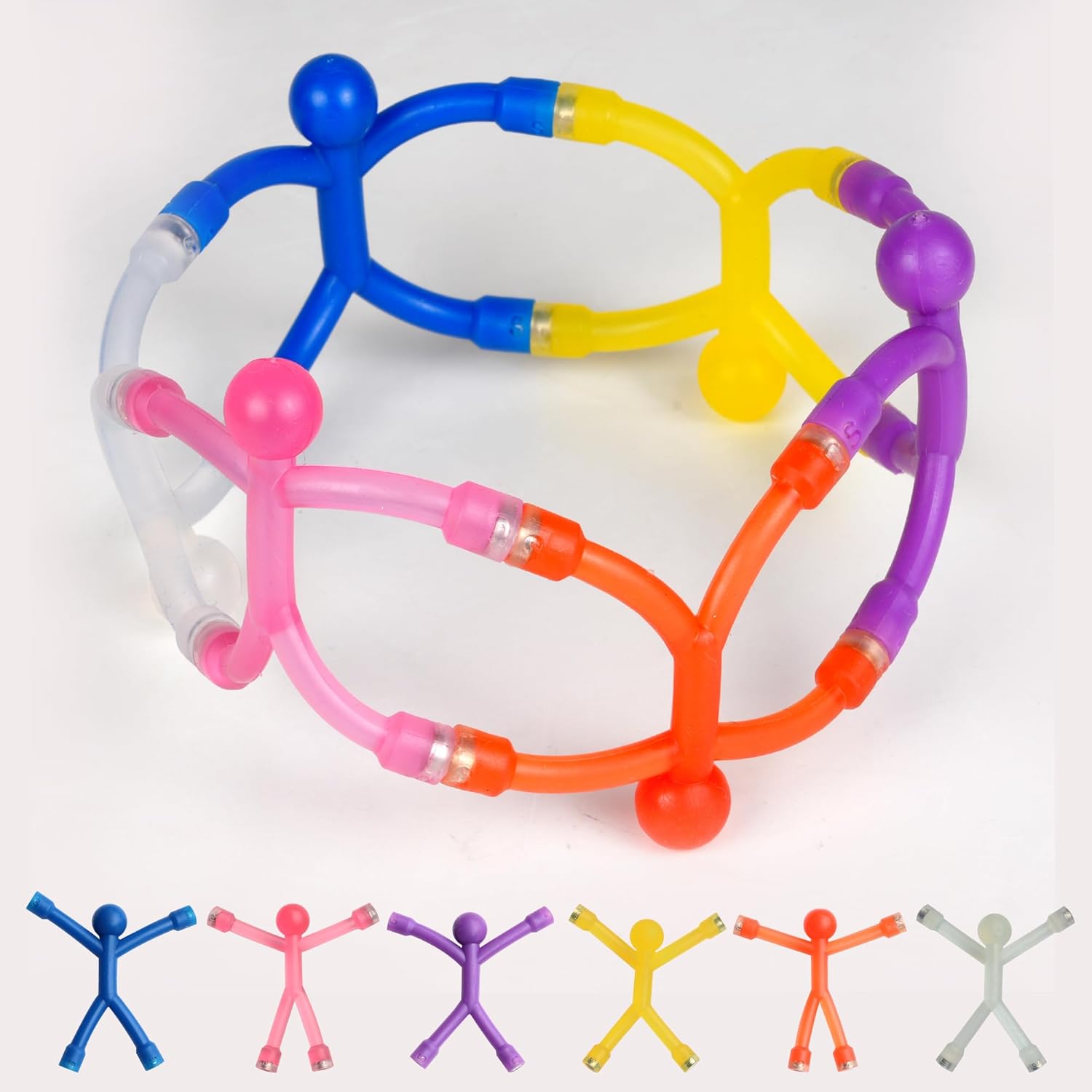 KatchOn, Multicolor Magnetic Figures Magnetic Toys - Pack of 6 | Magnetic Men for Teens Gifts, Kids Sensory Toys, Pinata Stuffers for Kids | Magnet People Guys for Fridge, Locker, Car Decor