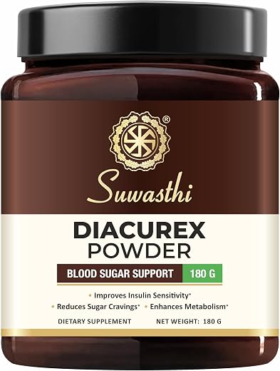 Suwasthi Diacurex Powder with Berberine and 6 potent herbs helps regulate sugar management - 180 gm