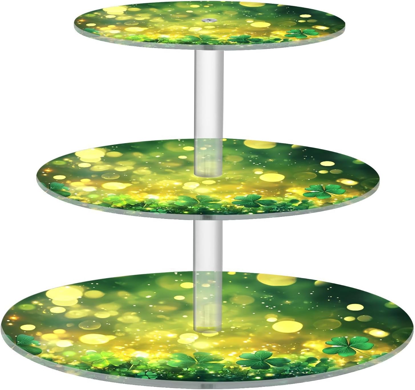 3 Tier Round Cupcake Stand Acrylic cupcake holder cupcake display stand St.patricks Day Background Cupcake Tower Stand for Wedding party celebration Graduation