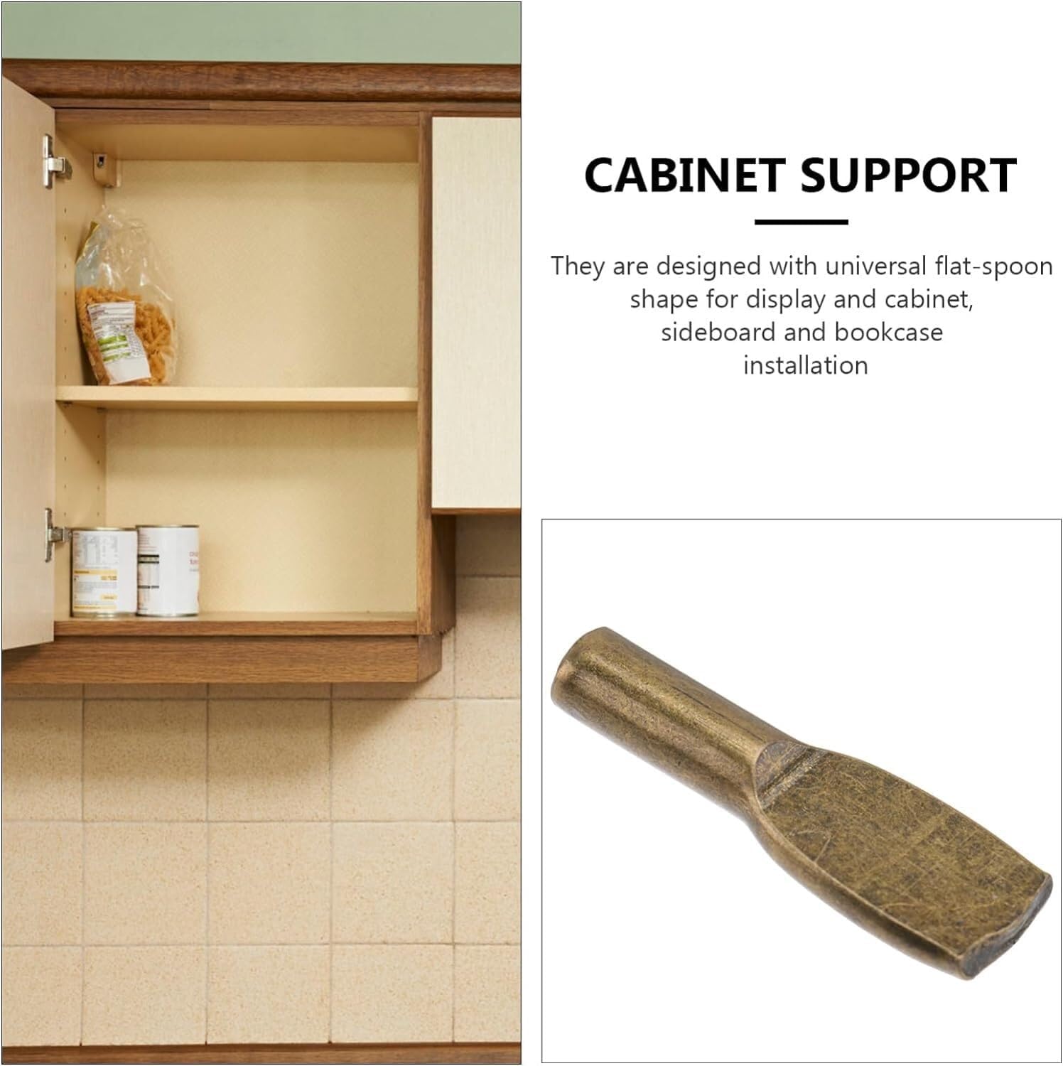 VECES 100 pcs Bracket Holder Spoon Handle Pegs -Pong Shelf Plated Bronze Accessories Board Furniture on Design Vintage Quality Shelving Antique Fixing Shelves Heavy Shape Centers