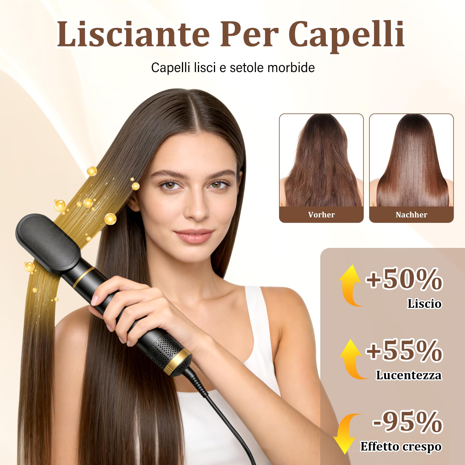 5 in 1 Air Styler, Asciugacapelli Ionico, Spazzola Asciugacapelli, Arricciacapelli Automatico, Spazzola Lisciante per Ricci, Volume e Look Lisci a Casa, Ogni Giorno e in Viaggio | Styling per capelli