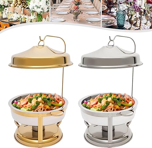 Miniatura 3 de Platos de acero inoxidable de alta capacidad de 9.5 cuartos con tapa superior, recipiente aislado para bebidas heladas, servidores de bufé y