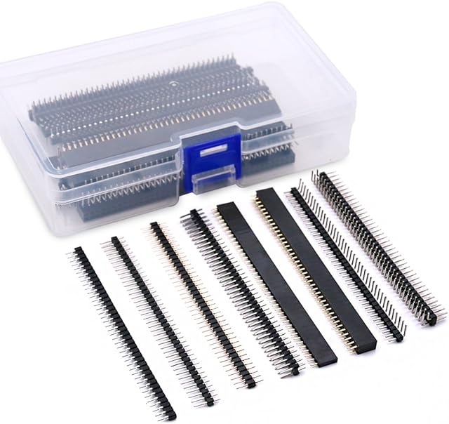 Glarks 40Pcs 8 Kinds of 2.54mm Breakaway PCB Board 40 Pin Male and Female Pin Header Connectors Kit for Arduino Prototype Shield