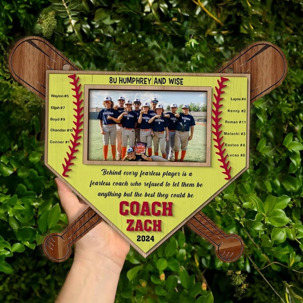 Softball Lessons Frame Amazon.com: HANZSPROUT Personalized Softball Photo Frame Wooden Sign ...