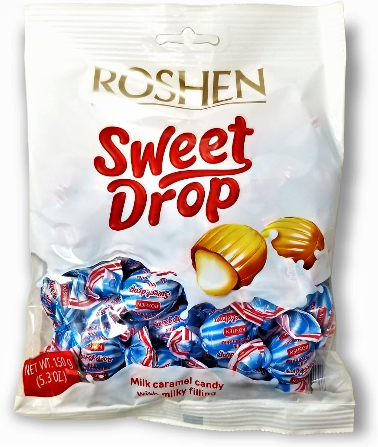 Caramel Candy Sweet Drop with Milky Filling, Delicious, Flavorful Sweets 150g/5.29oz Pack of 1