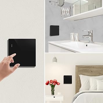 CNBINGO Big Rocker Button Light Switch, Black 1-Way Single Wall Switch