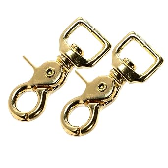 Jeffers Solid Brass Trigger Snap with Square Swivel Eye Heavy Duty Zinc Plated Clip for Tack, Dog Leash, Rope, Horse Tack, Farm, Pet, Backpack, Hardware, Home Use - Brass A, 3/4" - 2 Pack