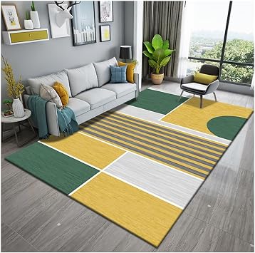 Pattern Carpet, Soft Non-Slip Flannel Rugs Durable Modern Style Fluffy Customizable Bedroom Carpet for Living Room Corridor Bedside Color A, Size 150cm*200cm