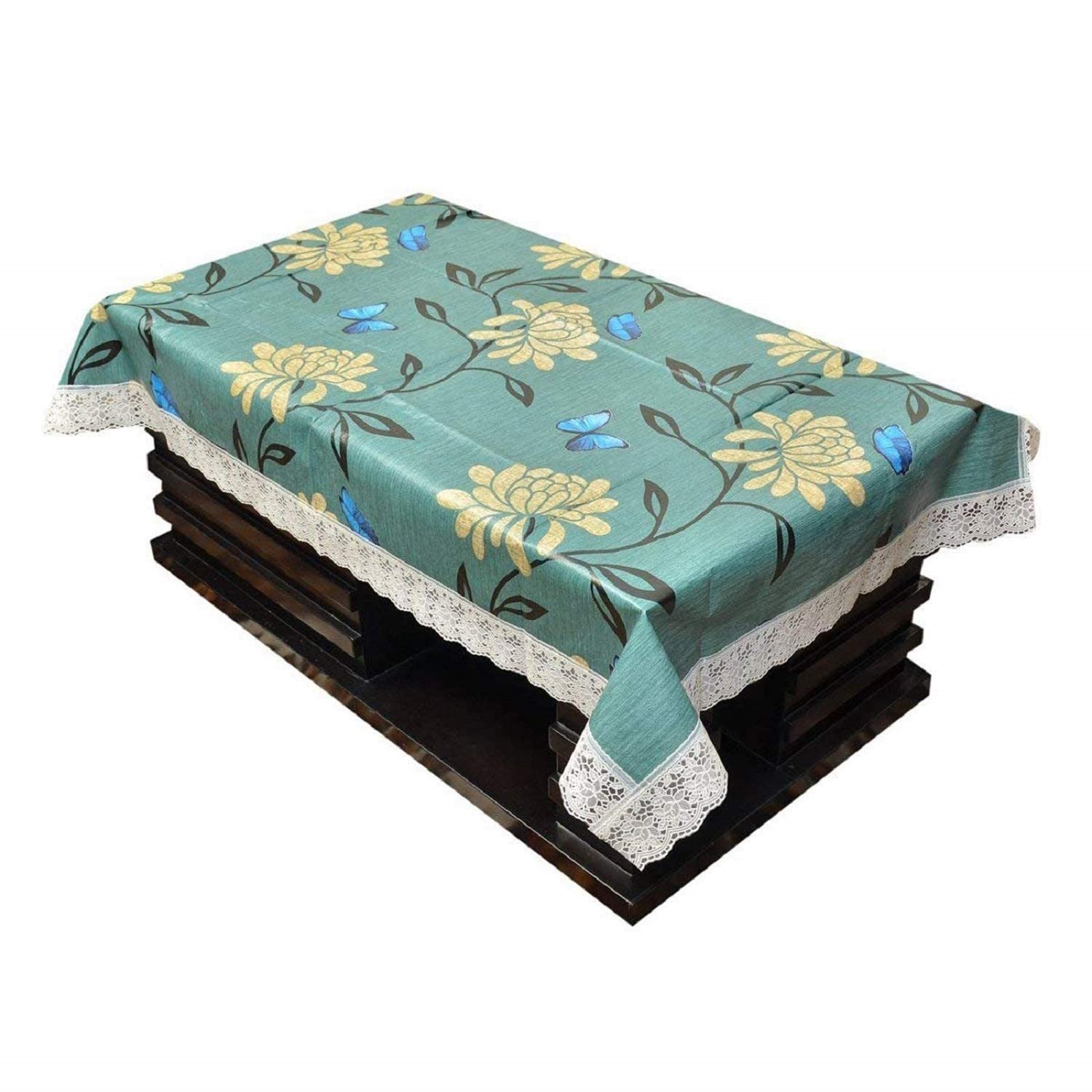 Kuber Industries Waterproof PVC 4 Seater Center Table Cover - Green