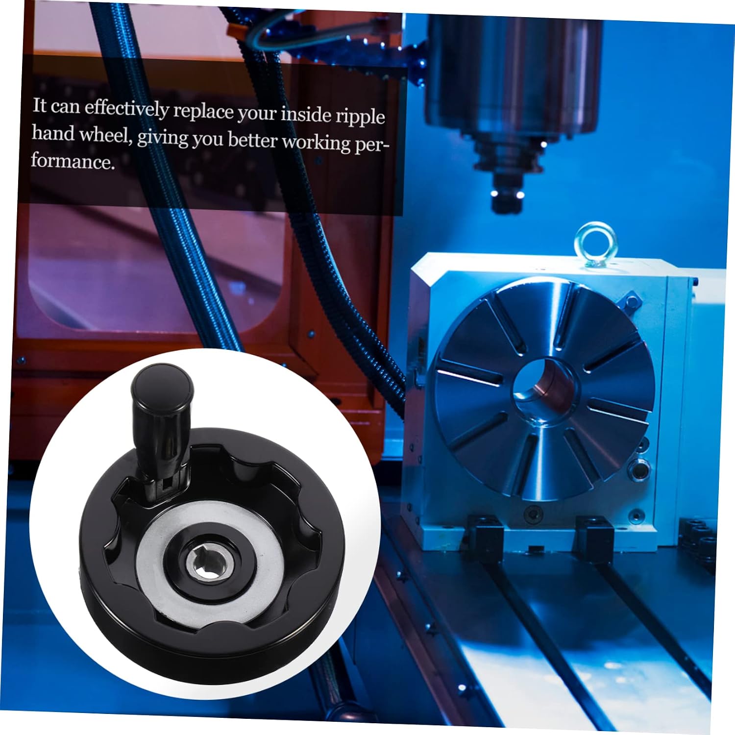 ABOOFAN 1pc Revolving Handle Bakelite Ripple Hand Wheel for Machine Milling High Mechanical Strength Easy Assembly for Various Applications