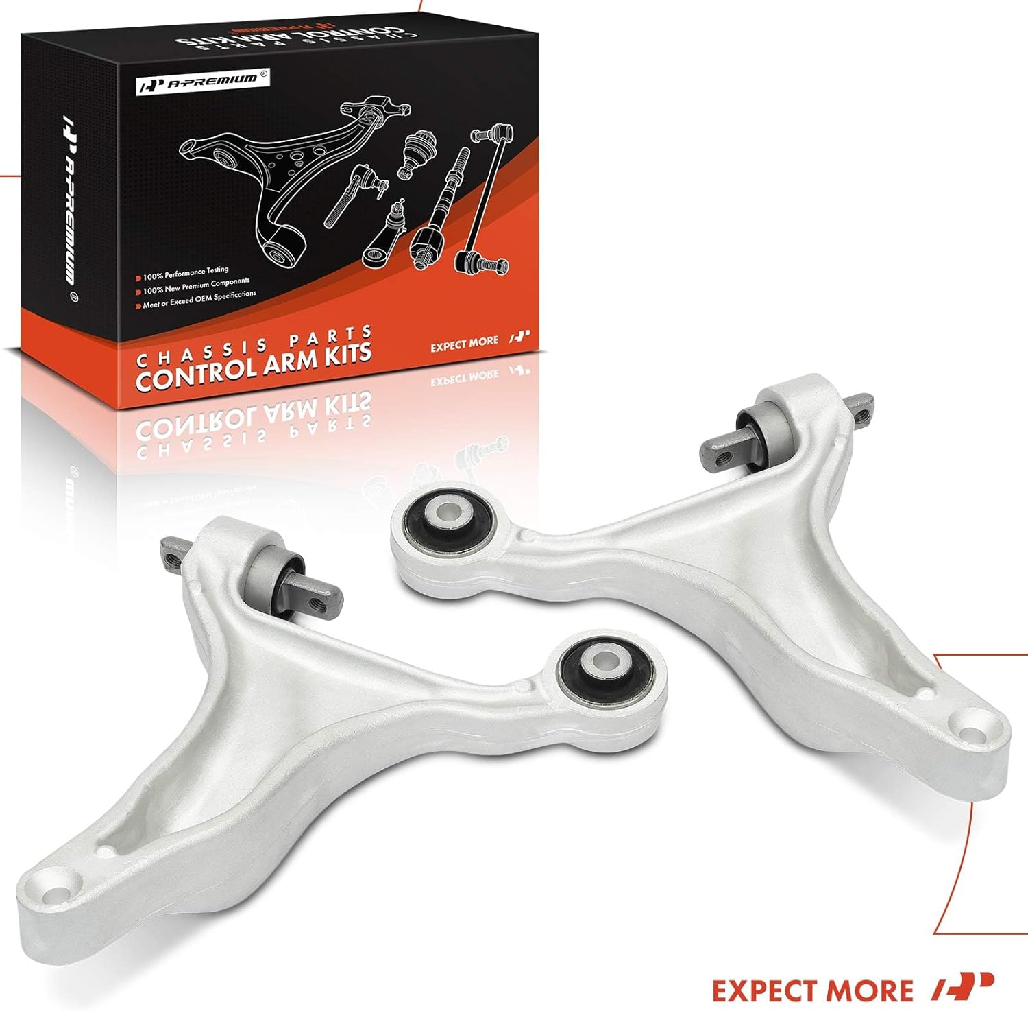 A-Premium 2 x Front Lower Control Arm, with Bushing, Compatible with Volvo XC70 2003-2007, V70 2001-2002