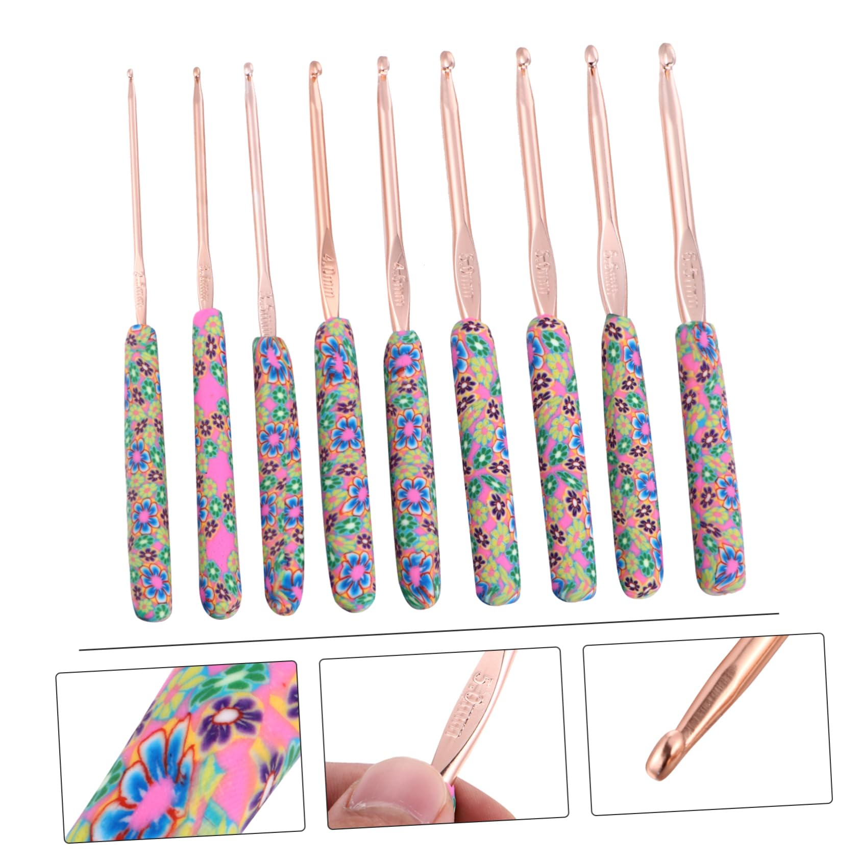 SEWACC 27 Pièces Crochet aluminium poignée polymère aiguille au crochet s kit débutant kit de aiguilles à tisser à tricoter en dentelle argile