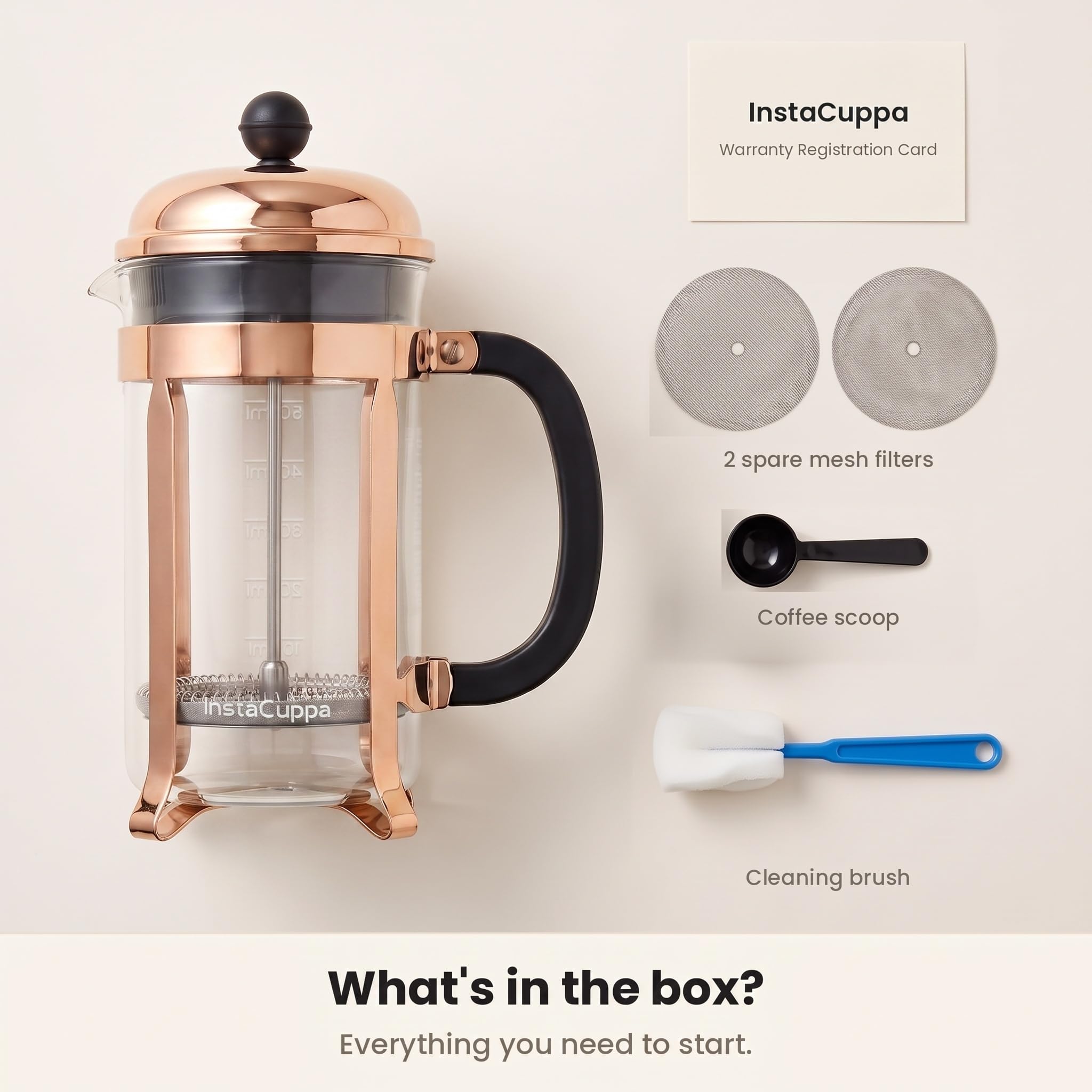 InstaCuppa French Press - Copper Coffee Maker -7