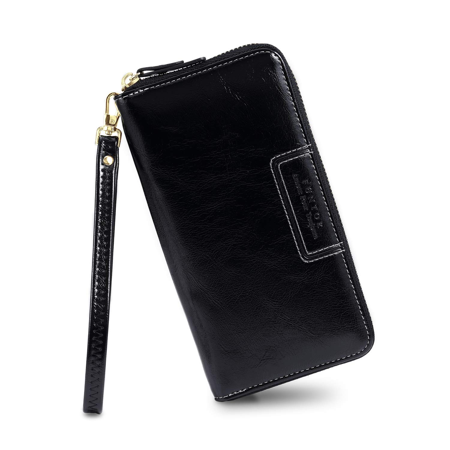 FT FUNTOR Wristlet Wallets for Women, Ladies PU Vegan Leather Clutch Wallet Zip around Phone Purse Card Holder Organizer