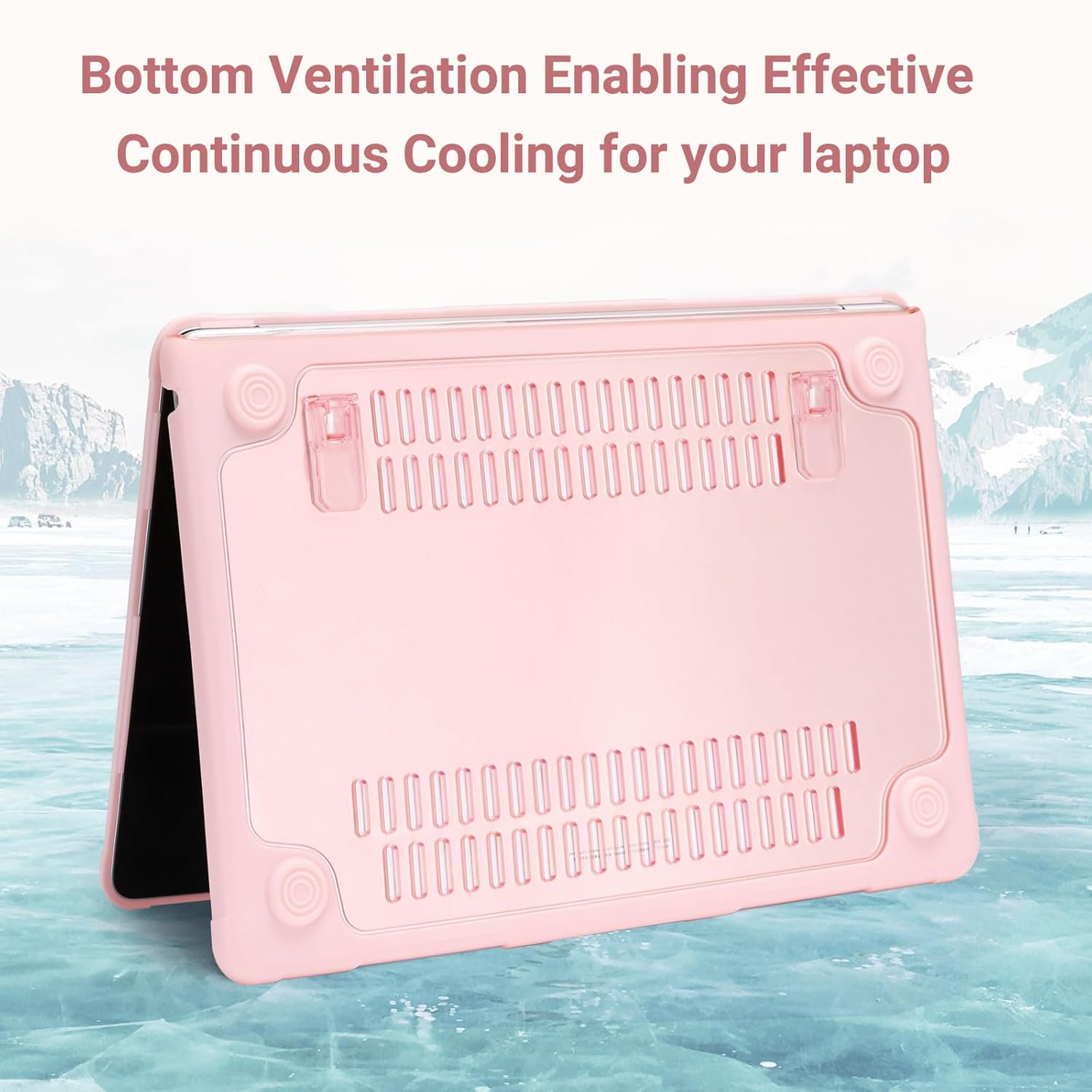 MOSISO Shock-Absorbing Hard Shell with Kickstand Compatible with MacBook Air 13 inch Case 2026-2022 M5 A3449 M4 A3240 M3 A3113 M2 A2681, 4 in 1 Kit Anti-Crack Cover for MacBook Air 13.6, Pink