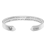 Memorial Gifts for Loss of Mom Dad in Memory of Jewelry Sympathy Bracelet Bereavement Cuff Secret Message Engraved Grief Gifts for Women