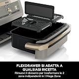 Ninja Foodi FlexDrawer Air Fryer, Dual Zone Avec Séparateur Amovible, Grand Tiroir de 10.4 L, 7-en-1, Double Zone, Sans Huile, Pièces Antiadhésives Compatibles Au Lave-Vaisselle, Stone/Or AF500EUSD - 3