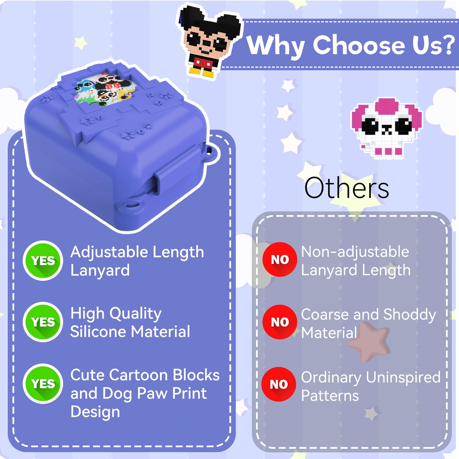 Qoosea Custodia in Silicone per Bitzee Animale Domestico Digitale con Cordino Custodia Protettiva in Silicone a Copertura Totale Custodia Morbida Compatibile con Bitzee