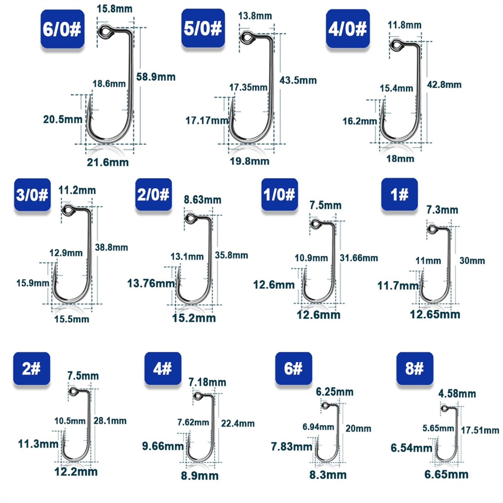HARAY Amo da Pesca 100 PCS Gancio Jig da Pesca Gradi Gancio Jig Acciaio ad Alto tenore di Carbonio Gambo Lungo Jig Head Stampo Gancio Attrezzatura da Pesca in Acqua salata Pinze da Pesca