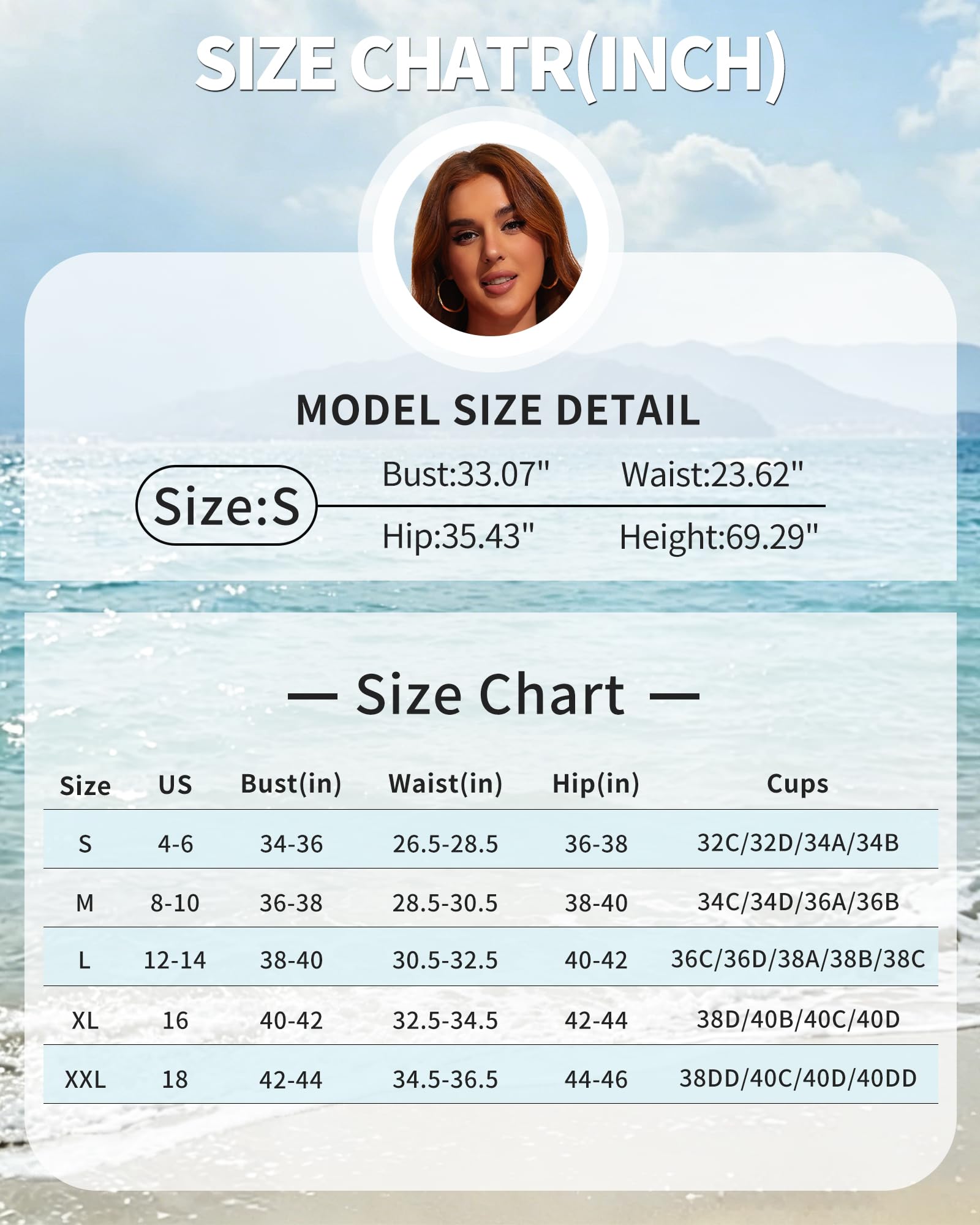 HORISUN Sexy Bikini-Sets für kurvige Damen 2-teiliger Cut-Out-Badeanzug mit hohem Beinausschnitt, Kordelzug & verstellbaren Bindebändern