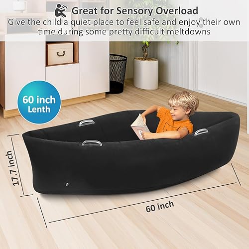 Miniatura 3 de Silla sensorial inflable para niños, juguetes sensoriales para niños autistas, silla cómoda de 60 pulgadas con bomba  Silla para TDAH proporciona
