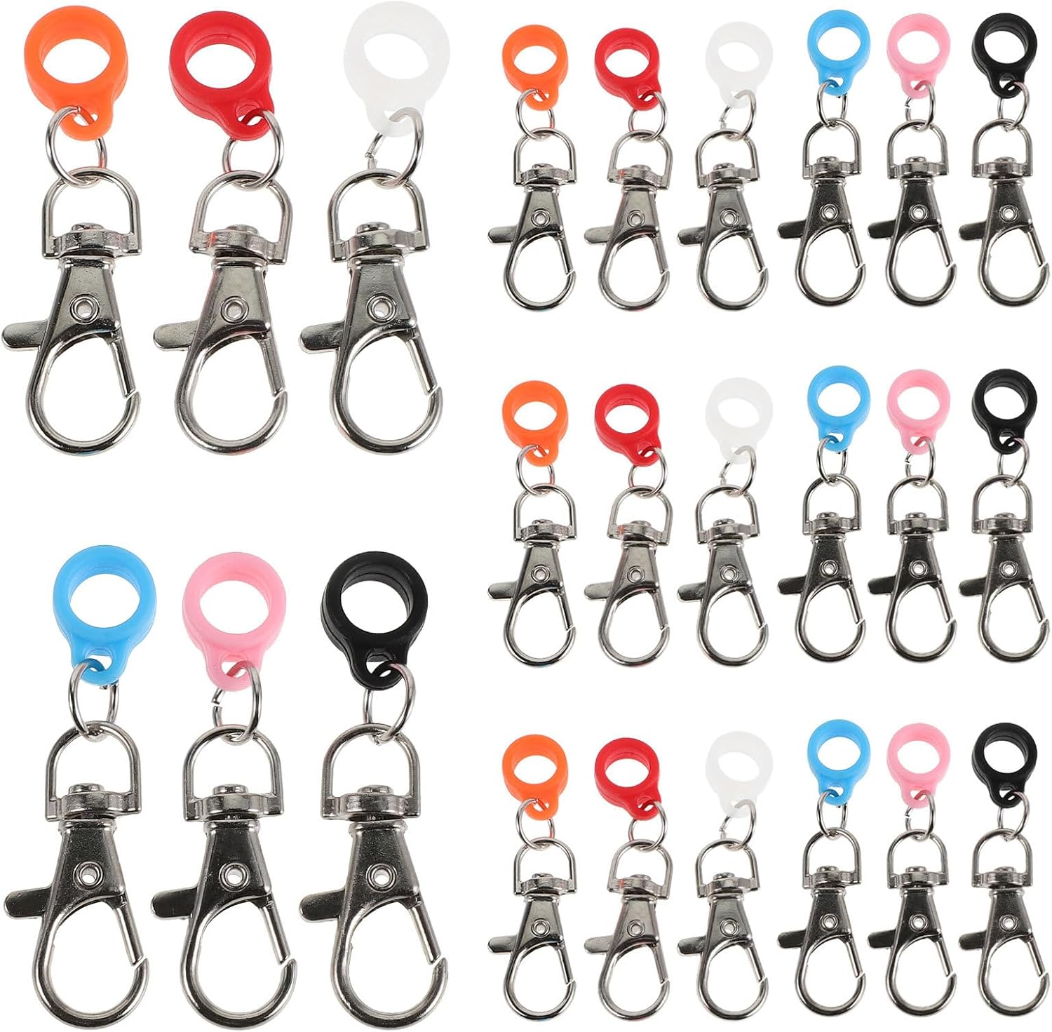 24pcs Silicone Straw Pendant with Lobster Clasps - Reusable Straw Toppers Charm Adapters Keychain Cup Marker Accessories for Tumbler Party Drink