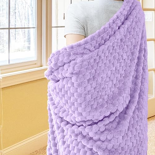 Vista 149 de Vessia Manta de franela de forro polar, 300GSM, acogedora manta a rayas verde salvia para sofá, cama y sofá, cálida y suave, acogedora manta