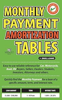 Monthly Payment Amortization Tables for Small Loans: Simple and easy to use reference for car and home buyers and sellers, students, investors, car ... a specific amount, term, and interest rate.