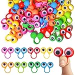 3 otters 48PCS Eyeball Rings, Finger Puppet Eyes Monster, Finger Wiggly Eyeball Rings for Kids Birthday Gifts, Valentines Day Classroom Exchange Gifts, Valentines Party Favors, Classroom Rewards