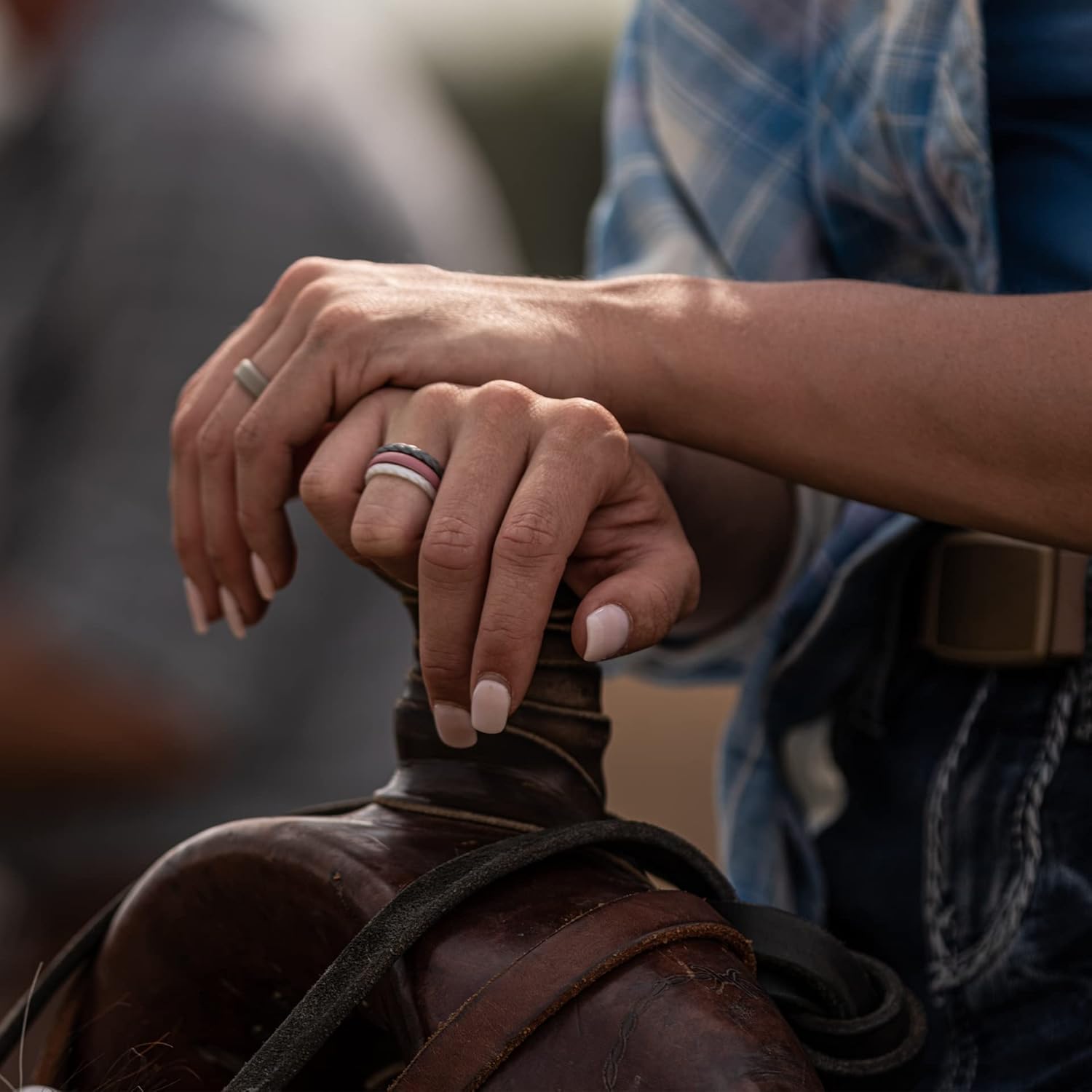 Groove Life Stackable Rings - Breathable Silicone Wedding Rings for Women, Unique Design, Comfort Fit Ring