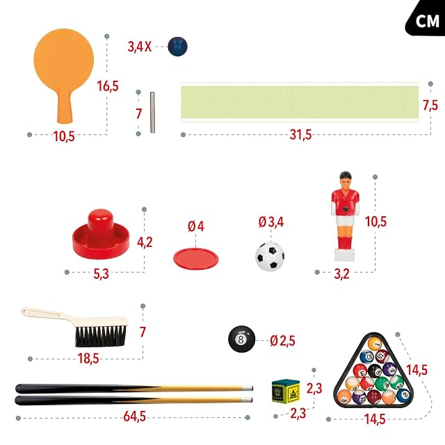 Foto 6 de 8 de COLORBABY CB Games Mesa multijuegos 4 en 1, Tamaño 81x43x27 cm, Futbolín, Billar, Ping Pong, Hockey