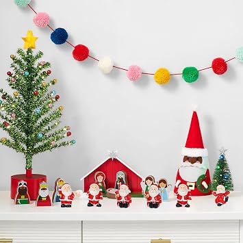 DOITOOL 12Pcs Christmas Miniature Figurines, Mini Christmas Santa Claus Ornaments, Resin Tiny Figurines for DIY Fairy Garden and Snow Globes Holiday Decor (Mixed Style)