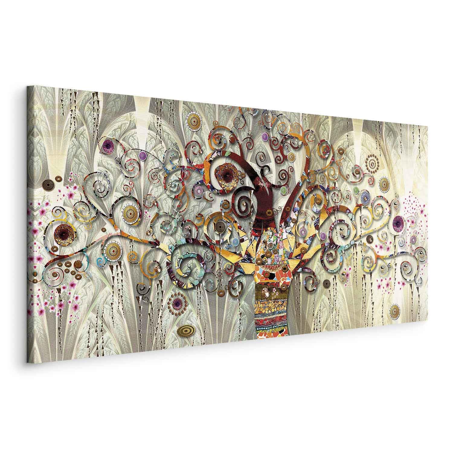 murando - Quadro Gustav Klimt 140x70 cm - 1 pezzo Stampa su Tela XXL Quadri Moderni Murale Moderno Grafica Decorazioni da Parete per il Soggiorno L'albero Della Vita Riproduzione l-A-0033-b-a