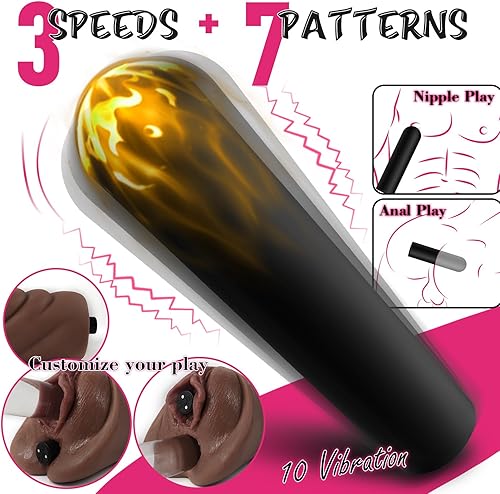 Miniatura 4 de Juguetes sexuales masculinos de bolsillo, muñeca sexual vibrante con potente vibrador de bala, masturbador masculino con vagina texturizada realista