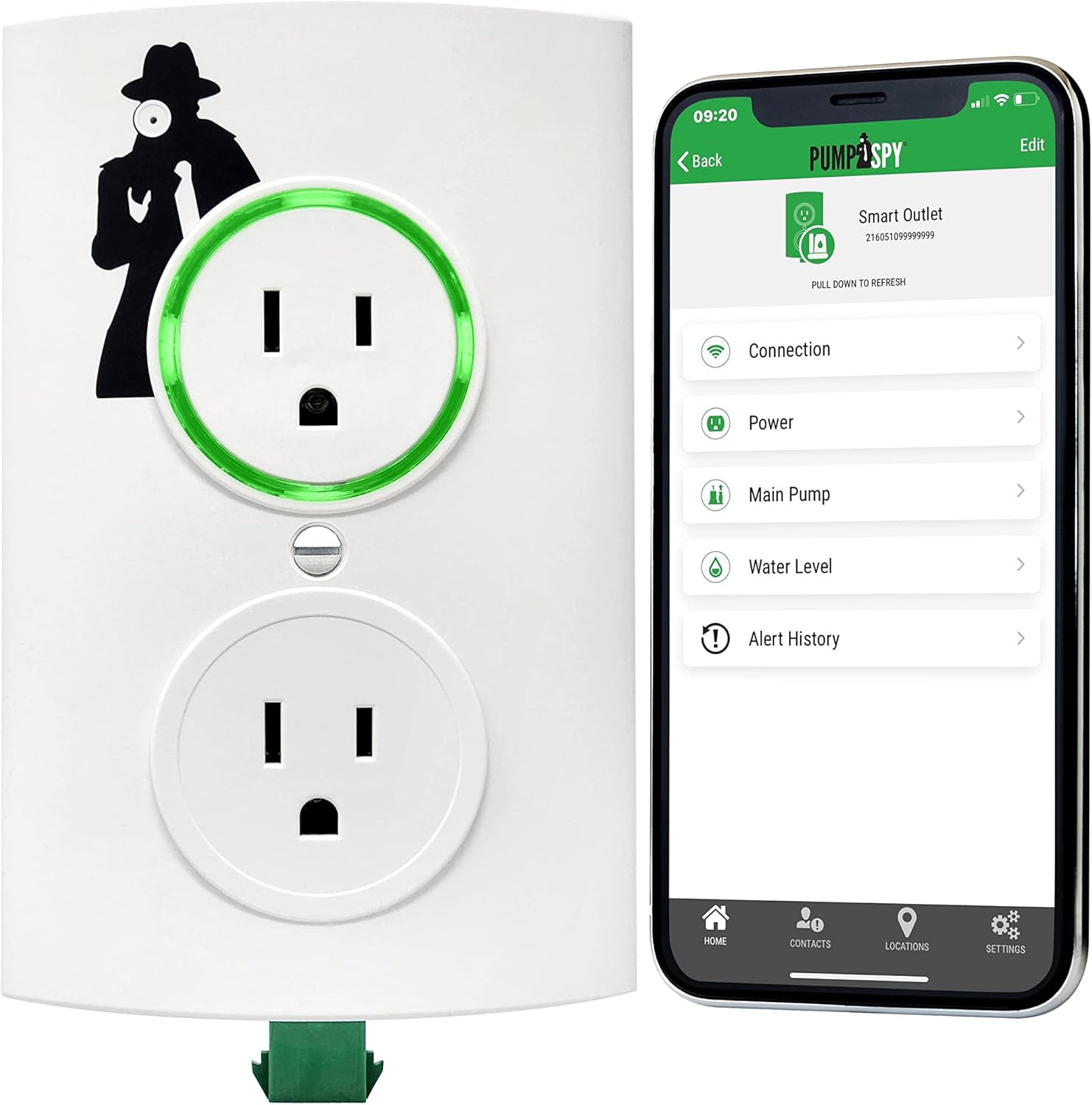 PumpSpy WiFi Sump Pump Smart Outlet 2.0 with Internet Monitoring & Alerts, WiFi Sump Pump Monitor that Connects to 24/7 Remote Monitoring Service, PumpSpy App Available on iOS and Android Devices