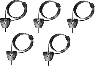 Master Lock 8417D 6ft. x 3/16in. Python Adjustable Locking Cable, Black, 6' X 3/16-Inch, 5 Pack