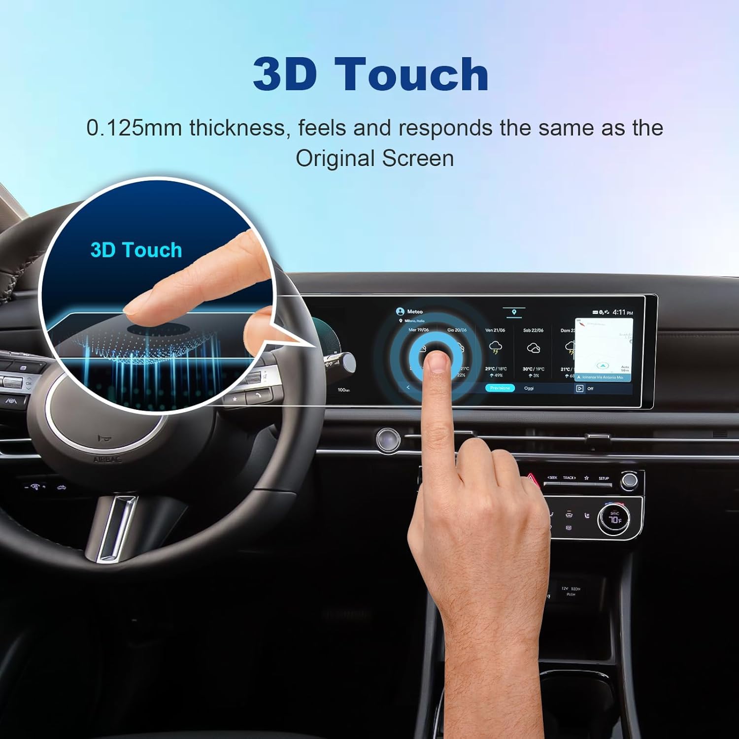 (4Pack) 2025 2026 Tucson Screen Protector for Hyundai Tucson (SEL/SEL Convenience/XRT/Limited/Blue/N Line) Dual 12.3-inch&Air Conditioner, 2025 Tucson Hybrid Accessories High Clarity 12.3"&AC